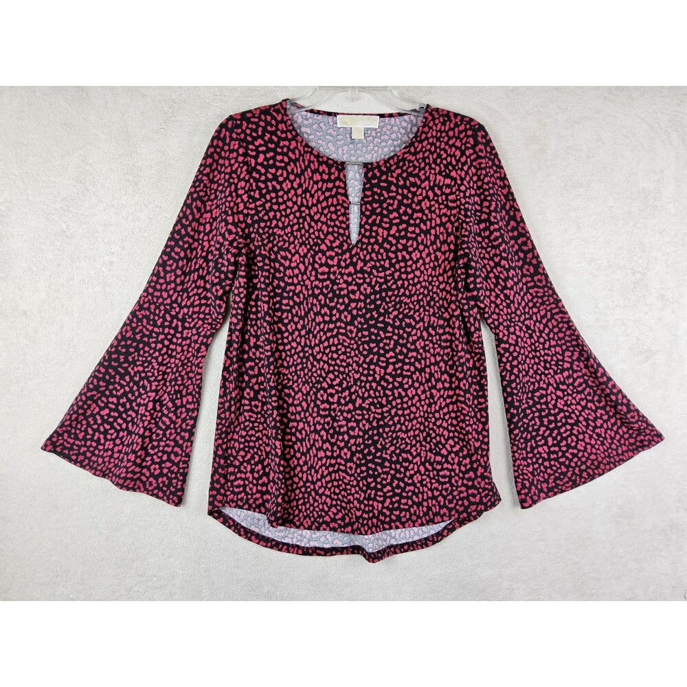 Michael Kors MK Women’s Long Bell Sleeve V Neck Blouse Top Size S
